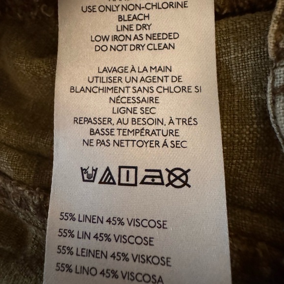 Free People High Road Solid Olive Green Pull-On Barrel Pants Size Large NWT - Picture 10 of 11